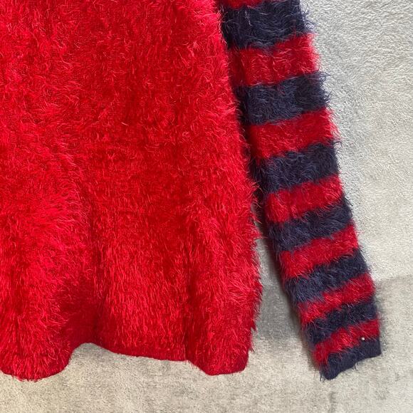 Hartstrings Star Fuzzy Sweater Girls 7/8 Preppy Winter Cozy Holiday - Picture 10 of 14